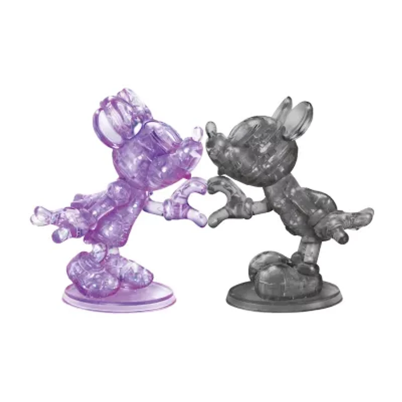Bepuzzled 3d Crystal Disney Minnie & Mickey (Black/Purple): 68 Pcs Mickey Mouse Minnie Mouse Puzzle