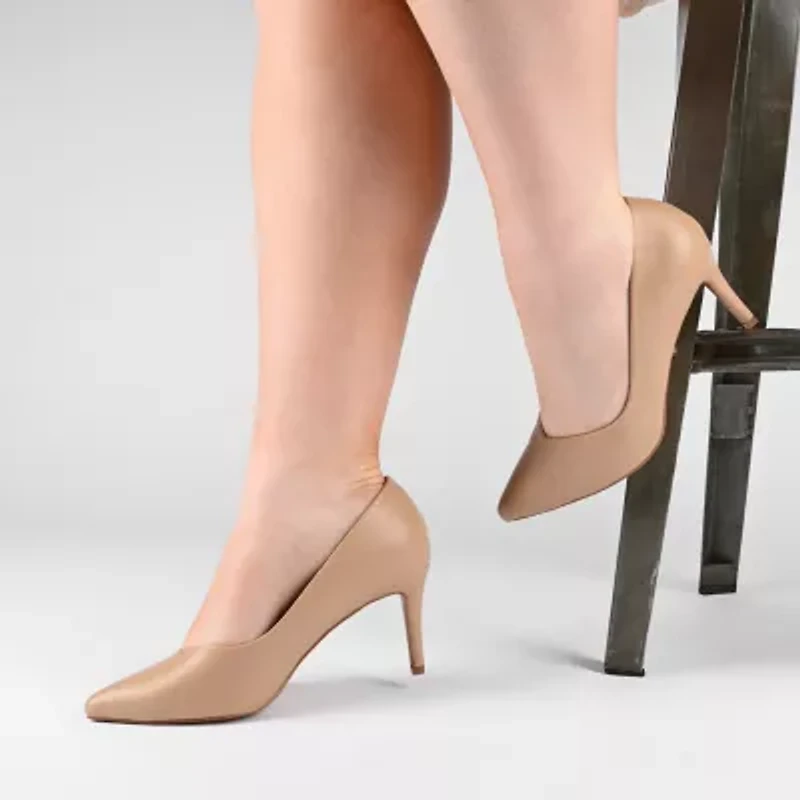 Journee Collection Gabriella-Wd Womens Pointed Closed Toe Stiletto Heel Pumps Wide Width