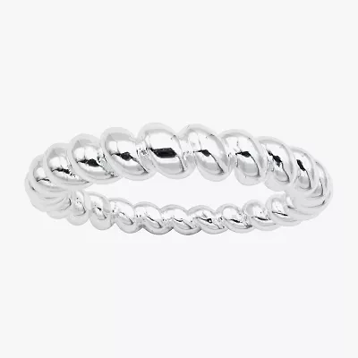 Sparkle Allure Rope Womens 2MM Pure Silver Over Brass Band