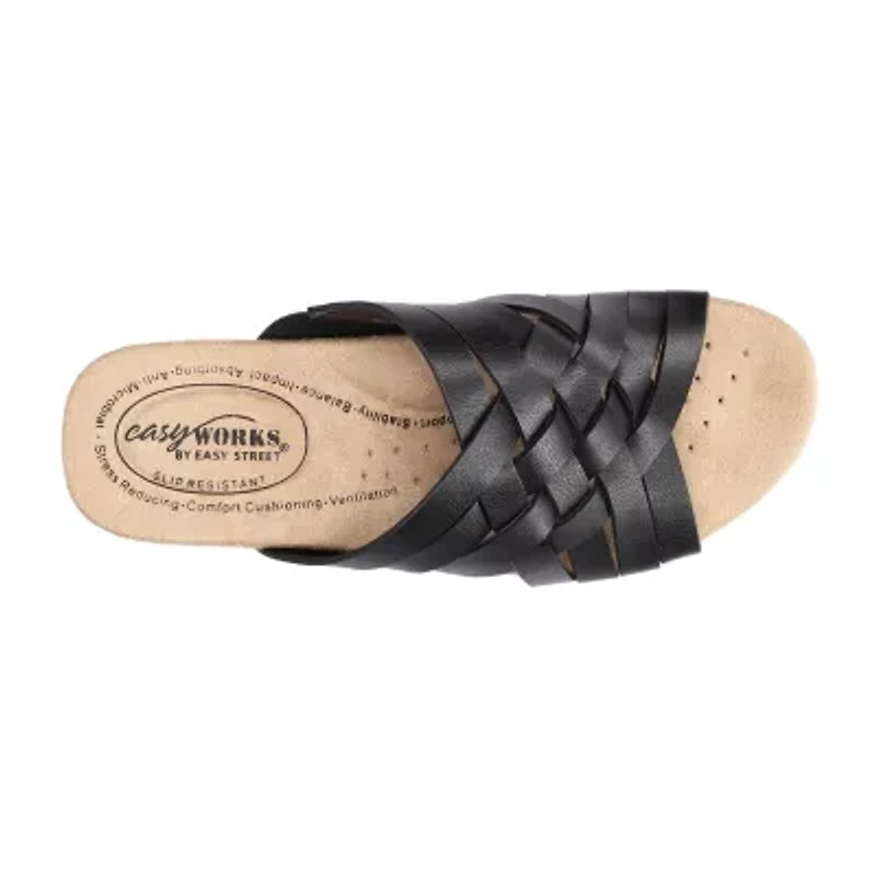 Easy Works By Street Womens Rosanna Wedge Sandals