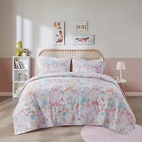 Intelligent Design Kinsley Cotton Reversible Quilt Set