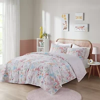 Intelligent Design Kinsley Cotton Reversible Quilt Set