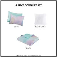 Intelligent Design Karissa Tie Dye Hypoallergenic Quilt Set with decorative pillow