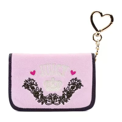 Juicy By Couture Retro Chic Velour Womens Flip Fold Wallet