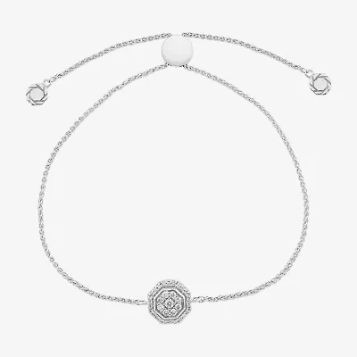 Limited Quantities! Womens 1/4 CT. T.W. Natural White Diamond 10K White Gold Bolo Bracelet