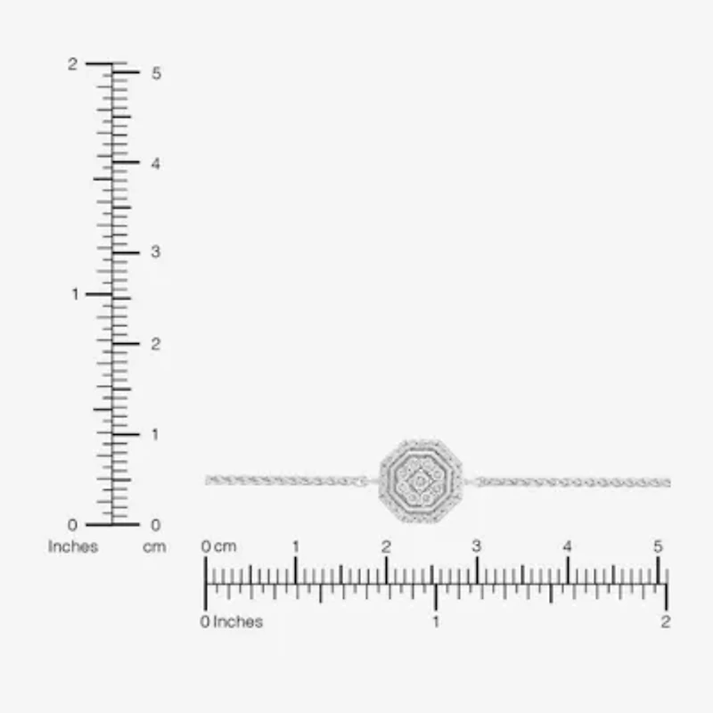 Limited Quantities! Womens 1/4 CT. T.W. Natural White Diamond 10K White Gold Bolo Bracelet