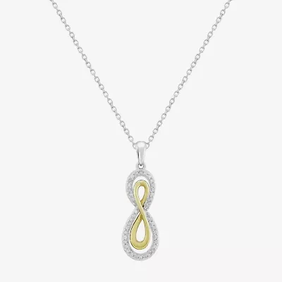 Limited Quantities! Womens 1/6 CT. T.W. Natural White Diamond 14K Gold Over Silver Infinity 20 Inch Pendant Necklace