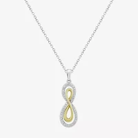 Limited Quantities! Womens 1/6 CT. T.W. Natural White Diamond 14K Gold Over Silver Infinity 20 Inch Pendant Necklace