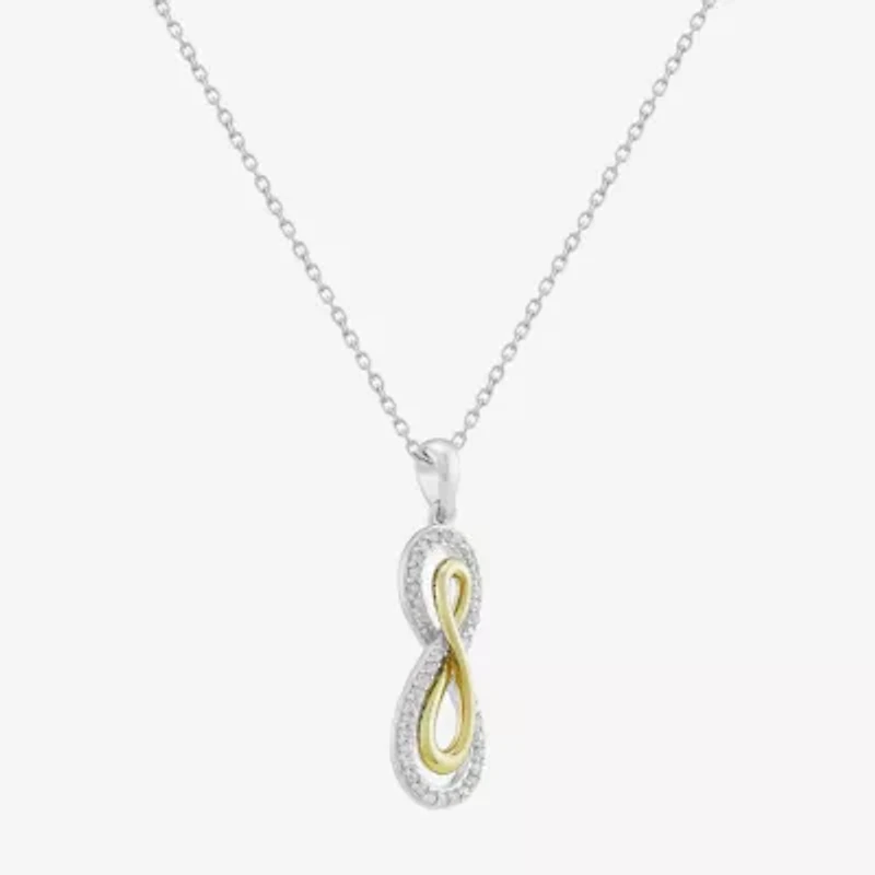 Limited Quantities! Womens 1/6 CT. T.W. Natural White Diamond 14K Gold Over Silver Infinity 20 Inch Pendant Necklace