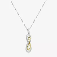 Limited Quantities! Womens 1/6 CT. T.W. Natural White Diamond 14K Gold Over Silver Infinity 20 Inch Pendant Necklace