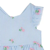 Rare Editions Baby Girls Sleeveless Flutter A-Line Dress