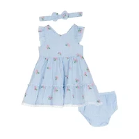 Rare Editions Baby Girls Sleeveless Flutter A-Line Dress