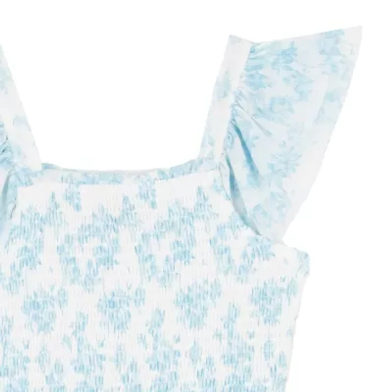 Rare Editions Big Kid Girls Short Sleeve Flutter Floral Maxi Dress