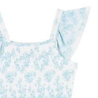 Rare Editions Big Kid Girls Short Sleeve Flutter Floral Maxi Dress