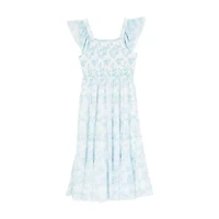 Rare Editions Big Kid Girls Short Sleeve Flutter Floral Maxi Dress