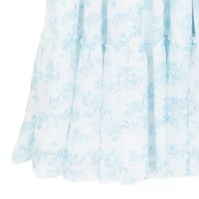 Rare Editions Big Kid Girls Short Sleeve Flutter Floral Maxi Dress