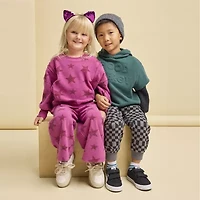 Grayson Little Toddler Girls Crew Neck Fleece Long Sleeve Sweatshirt