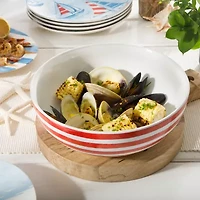 Martha Stewart Salt and Shore Americana 10 inch Ceramic Serve Bowl