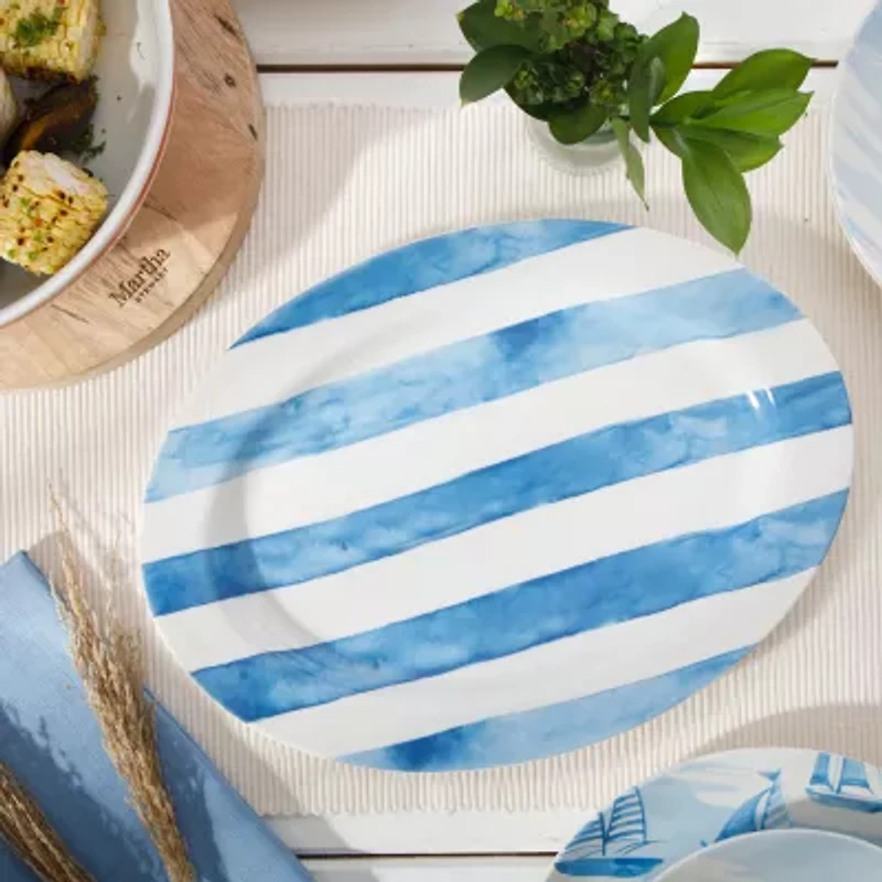 Martha Stewart Salt and Shore Americana 16 inch Ceramic Oval Platter