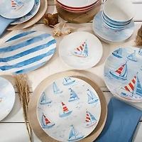 Martha Stewart Salt and Shore Americana 16 inch Ceramic Oval Platter