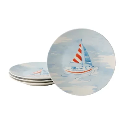 Martha Stewart Salt and Shore Americana 4-pc. Ceramic Salad Plate