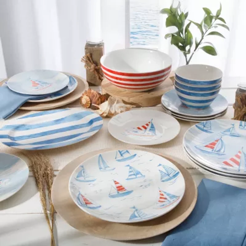 Martha Stewart Salt and Shore Americana 4-pc. Ceramic Salad Plate