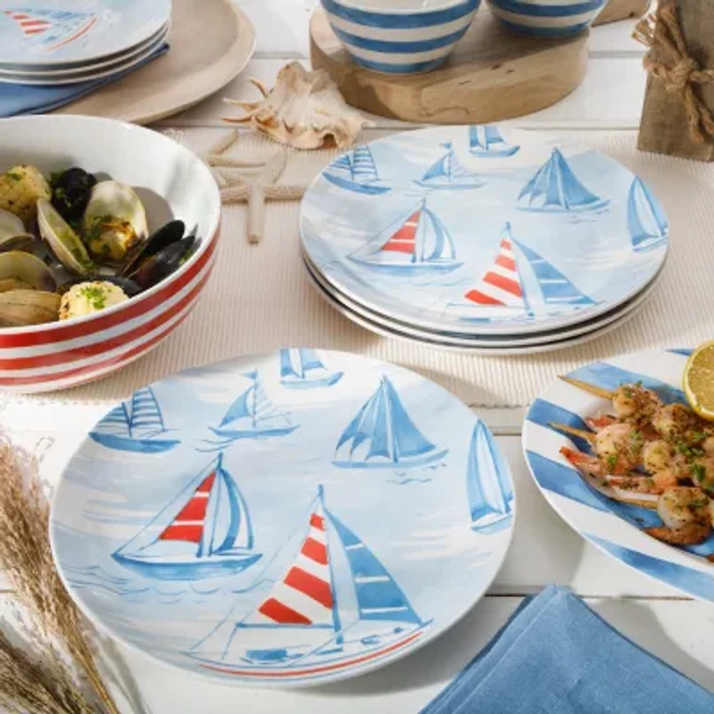 Martha Stewart Salt and Shore Americana 4-pc. Ceramic Dinner Plate