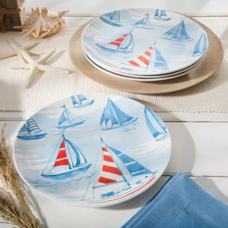 Martha Stewart Salt and Shore Americana 4-pc. Ceramic Dinner Plate