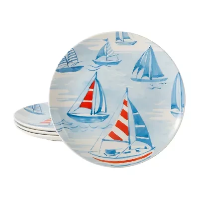 Martha Stewart Salt and Shore Americana 4-pc. Ceramic Dinner Plate