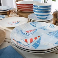 Martha Stewart Salt and Shore Americana 4-pc. Ceramic Dinner Plate