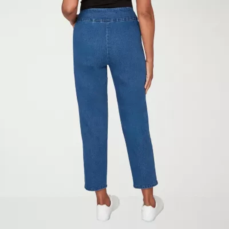 Alfred Dunner Hilton Head Womens Stretch Fabric Straight Leg Jean