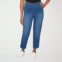 Alfred Dunner Hilton Head Womens Stretch Fabric Straight Leg Jean