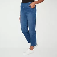 Alfred Dunner Hilton Head Womens Stretch Fabric Straight Leg Jean