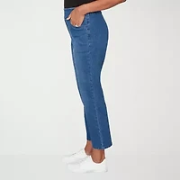 Alfred Dunner Hilton Head Womens Stretch Fabric Straight Leg Jean