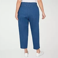 Alfred Dunner Hilton Head Womens Mid Rise Stretch Fabric Straight Leg Jean
