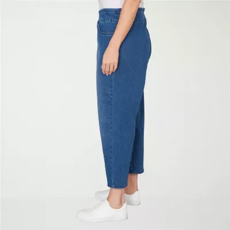 Alfred Dunner Hilton Head Womens Mid Rise Stretch Fabric Straight Leg Jean