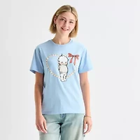 New World Kewpie Boyfriend Tee Womens Juniors Crew Neck Short Sleeve Regular Fit Graphic T-Shirt