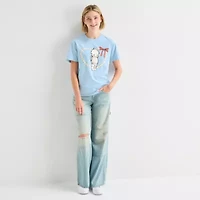 New World Kewpie Boyfriend Tee Womens Juniors Crew Neck Short Sleeve Regular Fit Graphic T-Shirt