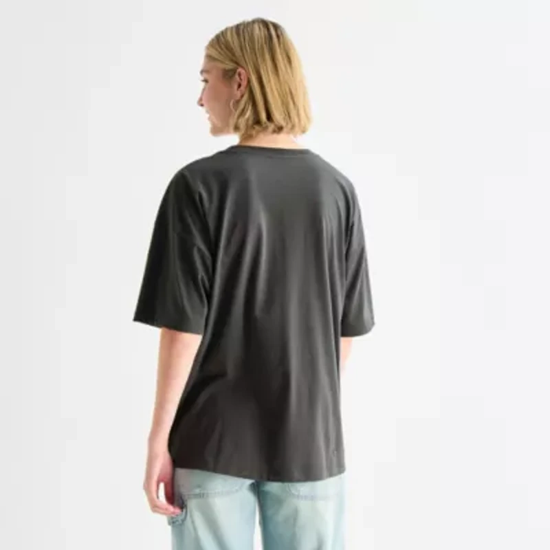 Skeletons Tee Womens Juniors Crew Neck Short Sleeve Oversized Graphic T-Shirt