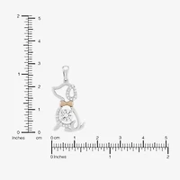 Limited Quantities! Dog Womens Lab Created White Sapphire 10K Rose Gold Sterling Silver 20 Inch Pendant Necklace