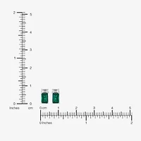 Limited Quantities! Lab Created Green Emerald Sterling Silver 8.6mm Stud Earrings