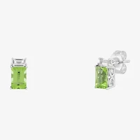 Limited Quantities! Genuine Green Peridot Sterling Silver 8.6mm Stud Earrings