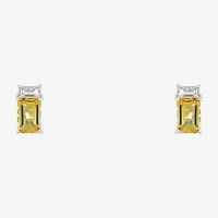 Limited Quantities! Genuine Yellow Citrine Sterling Silver 8.6mm Stud Earrings