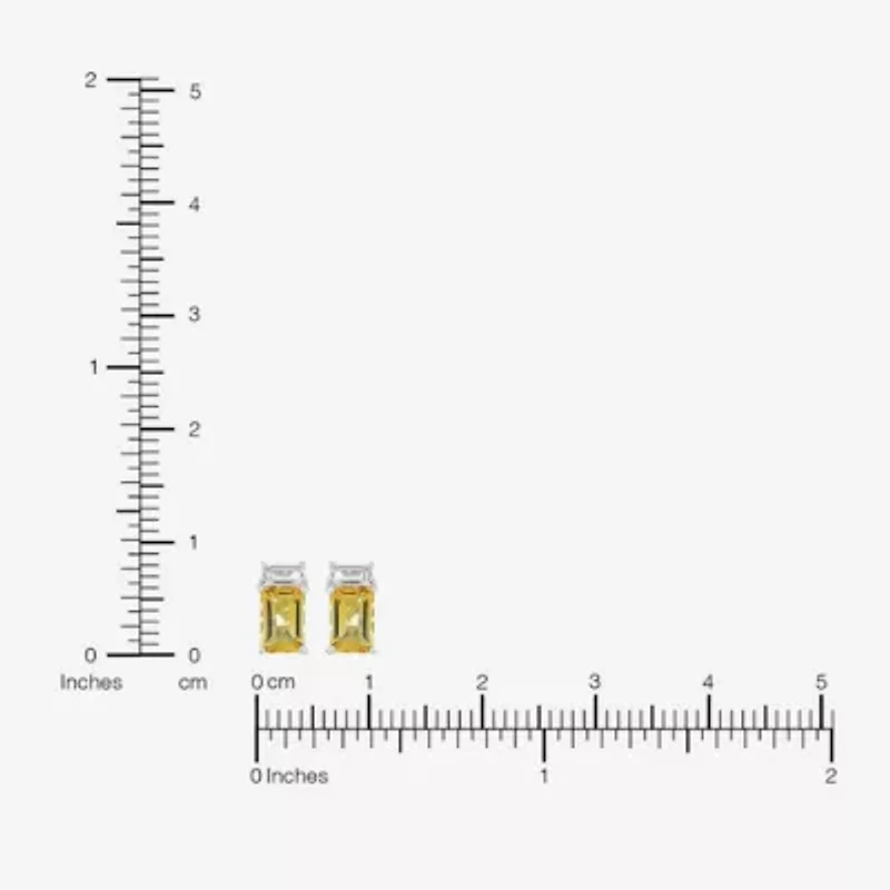 Limited Quantities! Genuine Yellow Citrine Sterling Silver 8.6mm Stud Earrings