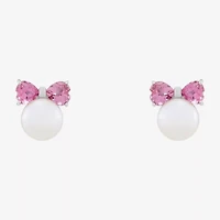 Limited Quantities! Pink Cultured Freshwater Pearl Sterling Silver 10.5mm Bow Stud Earrings