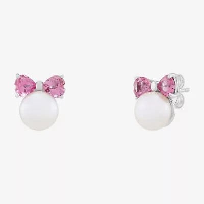 Limited Quantities! Pink Cultured Freshwater Pearl Sterling Silver 10.5mm Bow Stud Earrings