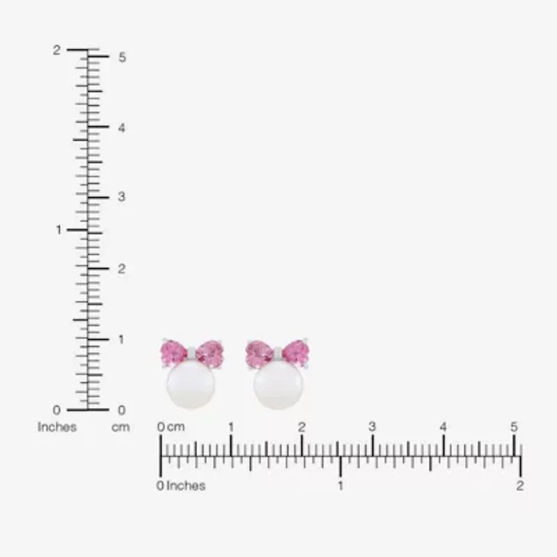 Limited Quantities! Pink Cultured Freshwater Pearl Sterling Silver 10.5mm Bow Stud Earrings