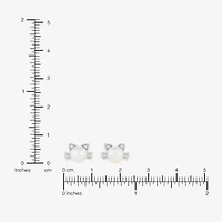 Limited Quantities! Cat White Cultured Freshwater Pearl Sterling Silver 7.2mm Stud Earrings