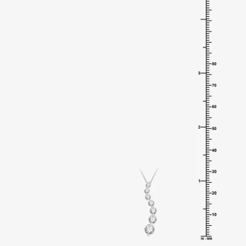 (G/Si1-Si2) Womens 1 CT. T.W. Lab Grown White Diamond 10K White Gold 18 Inch Pendant Necklace