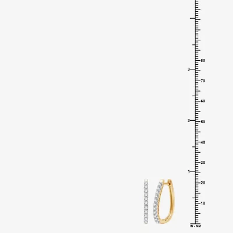 G/ Si1-Si2 Womens 1/2 CT. T.W. Lab Grown White Diamond Sterling Silver 21.6mm Round Hoop Earrings